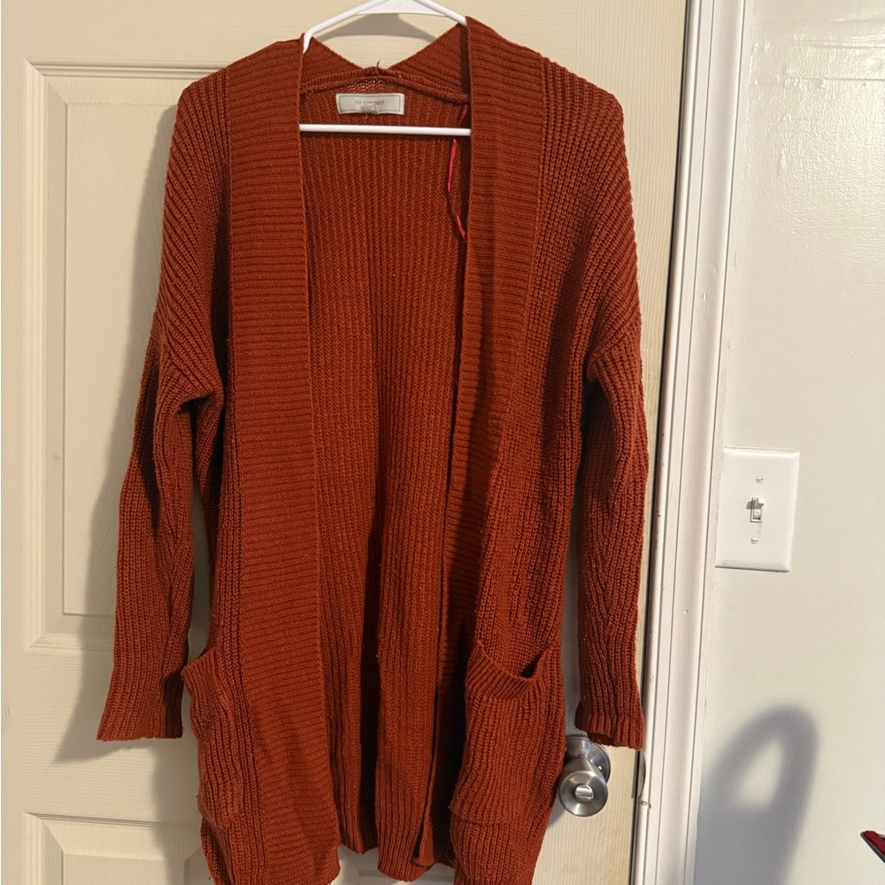 Rust Open Front Cardigan